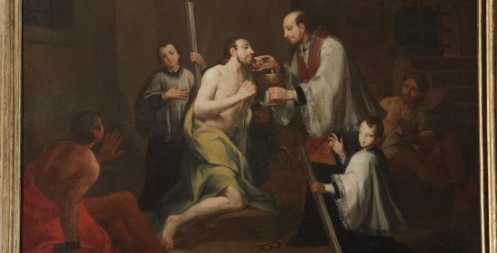 5. Devoto dell'Eucarestia liberato dalle catene - navata destra - olio su tela, cm 154 x 234