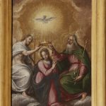 9. Incoronazione della Vergine -  seconda cappella della navata sinistra -  olio su tela, cm 28,5 x 52 circa