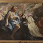 10. Gesù indica il Santissimo Sacramento a santa Caterina - navata sinistra - olio su tela, cm 153 x 234 