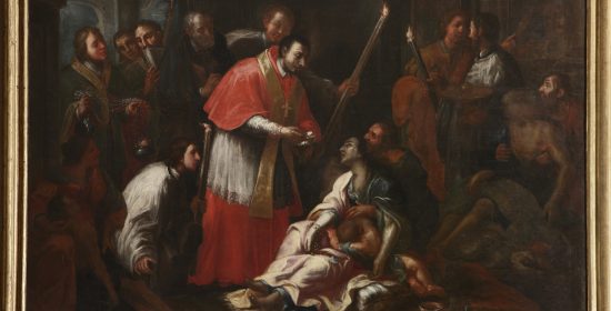 7. San Carlo porta il viatico agli appestati - navata sinistra - olio su tela, cm 153 x 225 