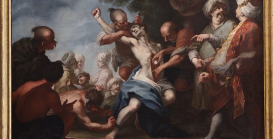 6. Miracolo eucaristico - navata destra-  olio su tela, cm 155 x 234 